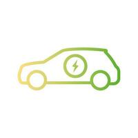 elektrisch Auto Symbol. Hybrid Fahrzeug Piktogramm. Linie elektrisch Auto vektor