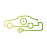 elektrisch Auto Symbol. Hybrid Fahrzeug Piktogramm. Linie elektrisch Auto vektor