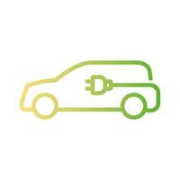 elektrisch Auto Symbol. Hybrid Fahrzeug Piktogramm. Linie elektrisch Auto vektor