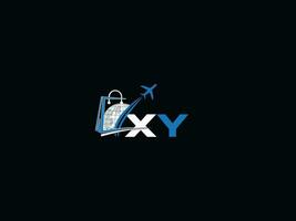 Monogramm xy global Reise Logo, minimal xy Logo Brief Design vektor