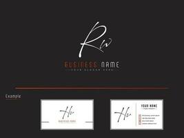 Initiale rw Unterschrift Logo, feminin Luxus rw Logo Brief Design vektor