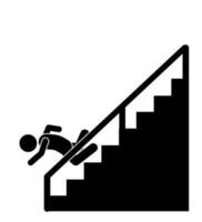 Silhouette Stock Zahl oder Stickman oben und Nieder Haus Stock Zahl Illustration und Symbol, Haushalt Treppe vektor