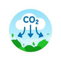 Kohlenstoff Emission die Ermäßigung Konzept Illustration eben Design Vektor Folge10. modern Grafik Element zum Landung Buchseite, leeren Zustand ui, Infografik, Symbol