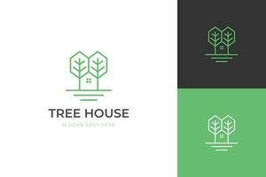 eco hus logotyp design. vektor symbol abstrakt träd Hem linje ikon design. skog stuga natur träd grafisk begrepp för hållbar byggnad, skog, ekologi tecken