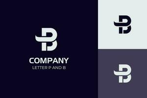 första brev monogram logotyp pb eller bp varumärke identitet logotyp ikon grafisk element symbol vektor