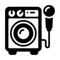 Karaoke Maschine Glyphe Symbol. perfekt zum Grafik Design, Handy, Mobiltelefon, ui, und Netz Meisterwerke vektor