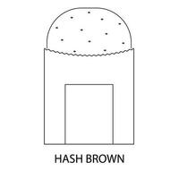 Hash braun Netz Symbole schnell Essen im Linie Stil Färbung Buchseite. schnell Essen Vektor Illustration.