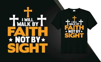 Vertrauen Gott Jesus typografisch T-Shirt Design kostenlos Vektor