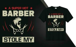 Barbier Grafik T-Shirt Design kostenlos Vektor