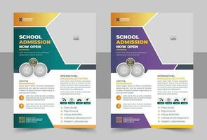 Kinder zurück zu Schule Bildung Eintritt Flyer Poster Layout oder unterrichten Bedienung Flyer, online unterrichten Flyer, Zuhause Tutor Flyer, Lehren online Flyer Vorlage oder Poster Flugblatt vektor