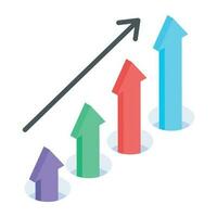 ein isometrisch Symbol von Wachstum Analyse vektor