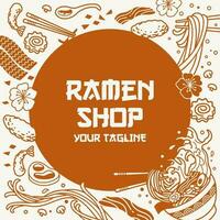 japansk Ramen mat illustration bakgrund vektor