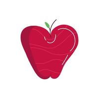 äpple exotisk frukt platt stil vektor