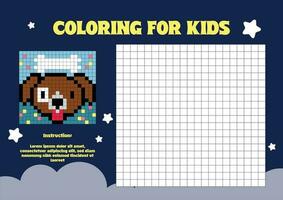 platt design vektor barn söt pixel färg sida kalkylblad tryckbar