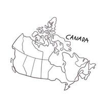 Hand gezeichnet Gekritzel Karte von Kanada vektor