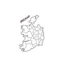 Hand gezeichnet Gekritzel Karte von Irland. Vektor Illustration