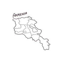 Hand gezeichnet Gekritzel Karte von Armenien. Vektor Illustration