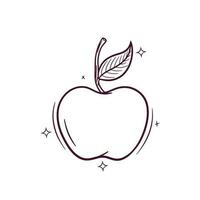 Hand gezeichnet Apfel. Gekritzel Vektor skizzieren Illustration