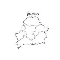 hand dragen klotter Karta av belarus. vektor illustration