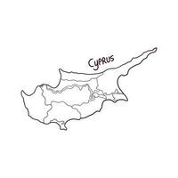 Hand gezeichnet Gekritzel Karte von Zypern. Vektor Illustration