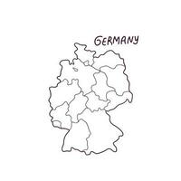 Hand gezeichnet Gekritzel Karte von Deutschland. Vektor Illustration