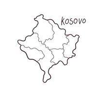 hand dragen klotter Karta av kosovo. vektor illustration