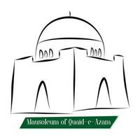 Mausoleum von quaid-e-azam , Vektor Design Banner und 14 August Pakistan Unabhängigkeit Tag Banner