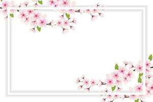 Kirsche blühen Rahmen mit Raum zum Text. Vektor Illustration. Kirsche blühen Vektor. Rosa Sakura Blume Hintergrund. Kirsche blühen Blume Blühen Vektor