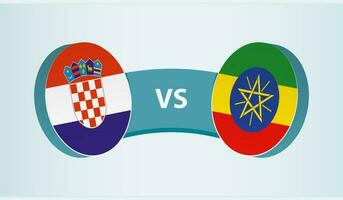 Kroatien gegen Äthiopien, Mannschaft Sport Wettbewerb Konzept. vektor