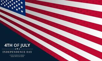 glücklicher 4. Juli Unabhängigkeitstag Hintergrund mit amerikanischem Flaggendesign vektor