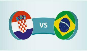 Kroatien gegen Brasilien, Mannschaft Sport Wettbewerb Konzept. vektor