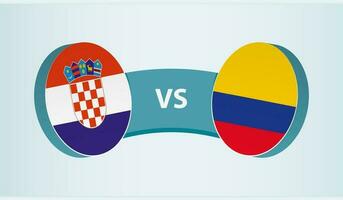 Kroatien gegen Kolumbien, Mannschaft Sport Wettbewerb Konzept. vektor