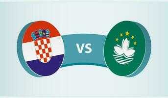 Kroatien gegen Macao, Mannschaft Sport Wettbewerb Konzept. vektor