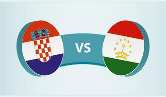 Kroatien gegen Tadschikistan, Mannschaft Sport Wettbewerb Konzept. vektor