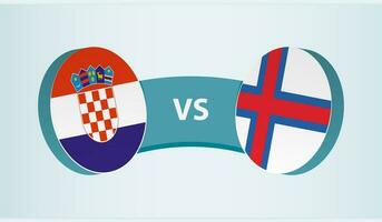 Kroatien gegen Färöer Inseln, Mannschaft Sport Wettbewerb Konzept. vektor
