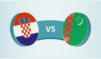 Kroatien gegen Turkmenistan, Mannschaft Sport Wettbewerb Konzept. vektor