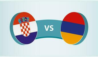 Kroatien gegen Armenien, Mannschaft Sport Wettbewerb Konzept. vektor