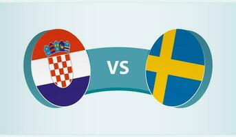 Kroatien gegen Schweden, Mannschaft Sport Wettbewerb Konzept. vektor