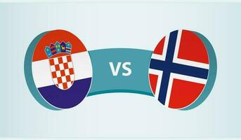Kroatien gegen Norwegen, Mannschaft Sport Wettbewerb Konzept. vektor