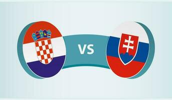 Kroatien gegen Slowakei, Mannschaft Sport Wettbewerb Konzept. vektor