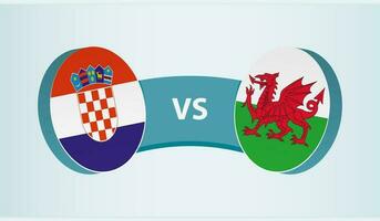 Kroatien gegen Wales, Mannschaft Sport Wettbewerb Konzept. vektor