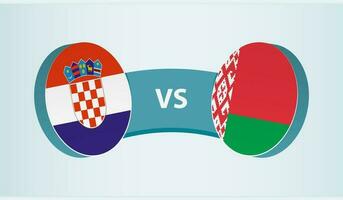 Kroatien gegen Weißrussland, Mannschaft Sport Wettbewerb Konzept. vektor