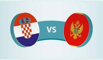 Kroatien gegen Montenegro, Mannschaft Sport Wettbewerb Konzept. vektor