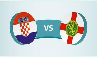 Kroatien gegen Alderney, Mannschaft Sport Wettbewerb Konzept. vektor