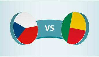 Tschechisch Republik gegen Benin, Mannschaft Sport Wettbewerb Konzept. vektor