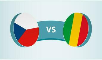 Tschechisch Republik gegen Mali, Mannschaft Sport Wettbewerb Konzept. vektor