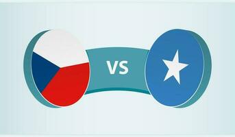 Tschechisch Republik gegen Somalia, Mannschaft Sport Wettbewerb Konzept. vektor