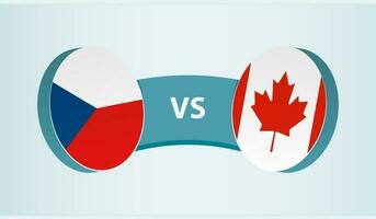 Tschechisch Republik gegen Kanada, Mannschaft Sport Wettbewerb Konzept. vektor