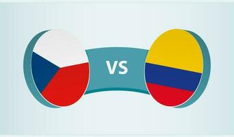 Tschechisch Republik gegen Kolumbien, Mannschaft Sport Wettbewerb Konzept. vektor
