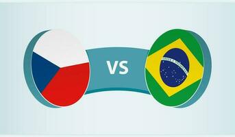 Tschechisch Republik gegen Brasilien, Mannschaft Sport Wettbewerb Konzept. vektor